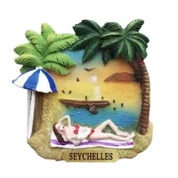 Souvenir touristique d'Afrique Seychelles, autocollant magnétique, aimant de réfrigérateur, articles de décoration, cadeaux artisanaux