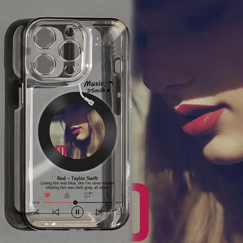 Taylor Singer patrón de registro transparente funda de teléfono suave para iPhone 11 12 13 14 15 Pro Max Cell Cover