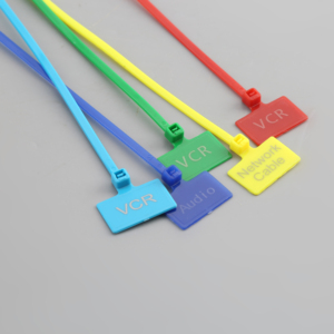 定制多色各种样式塑料尼龙电缆扎带标记电缆检查标签用于带标签的电线标签拉链扎带 - Product Image 4