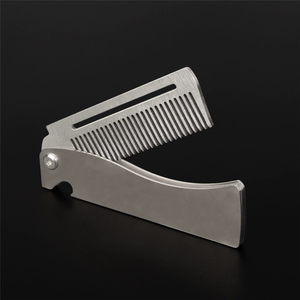 Haarkamm New Herren Dedicated Edelstahl Klapp kamm Set Mini <span class=keywords><strong>Pocket</strong></span> <span class=keywords><strong>Comb</strong></span> Bart pflege werkzeug Bequeme Verwendung Haar bürste - Product Image 2