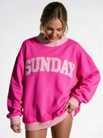 Sweatshirt Mockneck Wanita Logo Kustom Gaya Asimetris Bordir Katun Fleece Oversized Pullover