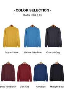 Maglione da <span class=keywords><strong>Uomo</strong></span> in <span class=keywords><strong>Lana</strong></span> Extra Fine 100%, Collo Alto, Maniche Lunghe, Traspirante, Antipiega, Calibro 16GG - Product Image 4