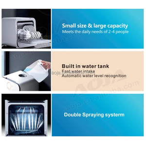 AOJA-<span class=keywords><strong>Lavavajillas</strong></span> eléctrico automático de cocina inteligente <span class=keywords><strong>para</strong></span> el hogar, pequeño control digital totalmente integrado, <span class=keywords><strong>para</strong></span> encimera - Product Image 5