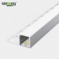Luz de perfil de aluminio Led plano para decoraciones Canales Extrusiones LED Strip Cove Iluminación Esquina Led Perfil de aluminio