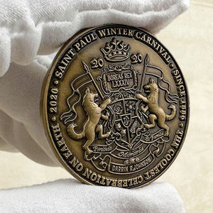 Moneda de desafío de metal fundido a presión, chapada en bronce antiguo, 2D 3D, personalizada al por mayor, con diseño de Saint Paul Winter Carnival - Product Image 1