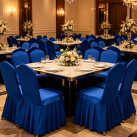 Custom Hotel Wedding Banquet Pleated Skirt Chair Covers (Spandex/Polyester) Wholesale Ideal for Parties, Birthday Events More