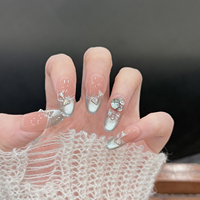 Faux ongles à presser, art des ongles, faits à la main, certifiés HALAL, sans goût, avec colle, tendance, longueur courte pour les doigts, pour filles