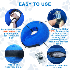 Collier gonflable personnalisé de haute qualité pour animaux de compagnie, alternative souple au collier conique pour chien après chirurgie, pour chiens de petite, moyenne et grande taille - Product Image 4