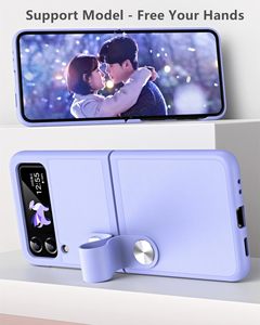 เคสโทรศัพท์พับได้สำหรับ <span class=keywords><strong>Z</strong></span> Flip 3 4 PC เคส PU แบบมีสายคล้องมือพับได้เคสโทรศัพท์หนังสำหรับ Samsung <span class=keywords><strong>Galaxy</strong></span> <span class=keywords><strong>Z</strong></span> Flip 5 - Product Image 2