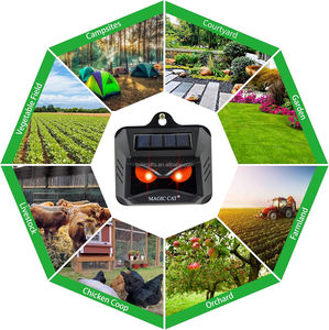 Sistema Disuasorio de <span class=keywords><strong>Depredadores</strong></span> para Exteriores, Luz Roja LED Impermeable, Eficaz para Repeler Animales <span class=keywords><strong>Nocturnos</strong></span>, Repelente Ultrasónico - Product Image 2