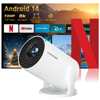 Proyector de Enfoque Manual de Precisión 720P para HY300 Pro 290 ANSI 8K WiFi 6 BT5.4 con Corrección Trapezoidal Automática, Android 14, Portátil