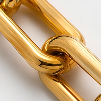 Ensemble collier et bracelet chaîne maille trombone épaisse en acier inoxydable 316 plaqué or, bijoux streetwear hip-hop pour hommes et femmes, vente en gros