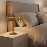 Lampe de table moderne haut de gamme personnalisée en acier et fer, abat-jour pour villa, base d'ampoule E12, lumière blanc chaud, chambre, bureau, salon