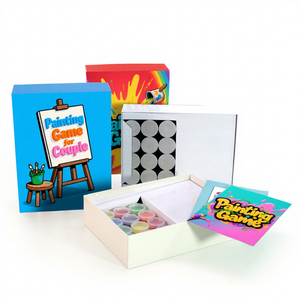 Carte de jeu de société imprimée personnalisée ami Question Conversations Couple dessin peinture pour Date Night - Product Image 1