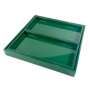 Plateau de service élégant en laque de forme personnalisée, plateau décoratif pour servir du thé, du café, des aliments, pour la maison et la cuisine - Product Image 2