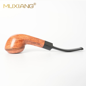 Muxiang Wooden Tobacco Pipe Bent Shape Handmade With Filter Men's Smoking Pipe - Product Image 3