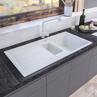 Évier de cuisine multifonction en quartz, lavabo de luxe en granit composite coloré, éviers de cuisine