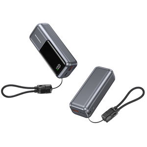 พาวเวอร์<span class=keywords><strong>แบงค์</strong></span>แบบพกพาขนาด 10000mAh PD 22.5W ดีไซน์โลหะเคลือบสี พร้อมหน้าจอดิจิตอลและสายชาร์จในตัว ขายส่งตามเทรนด์ - Product Image 3