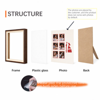 Cadre photo décoratif pour la maison, en plastique léger, style rétro, pour documents commémoratifs d'anniversaire de mariage, A4 A3, personnalisable avec impression UV
