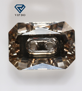 Factory Wholesale Price New Product Crystal Glass Octagon Cut Plated Bottom <strong>Button</strong> Double Hole Series K9 Crystal Rhinestone - Product Image 4