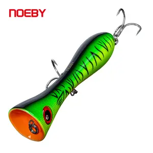 Noeby 205mm 133g Top Water Big Popper Fishing Lure Bass Hard Baits, 3D Eyes Life-Like Fishing Swimbait for Freshwater Saltwater