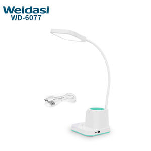 Lampe de lecture moderne de bureau portable rechargeable à LED avec porte-stylo et charge USB - Product Image 5