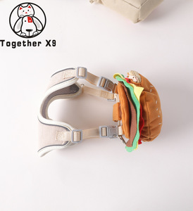 Ensemble Harnais et Laisse Réfléchissant pour Chien X9 avec Sac Hamburger, Fermeture Auto-agrippante en Nylon, Gilet Mignon pour Animaux de Compagnie - Product Image 3
