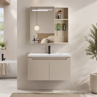 Armoire de salle de bain murale moderne en acier inoxydable de haute qualité, fabriquée directement en usine, avec lavabo en céramique et armoire miroir intelligente