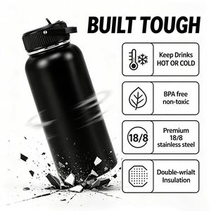 Bouteille d'eau en acier inoxydable à double paroi isolée sous vide, sans BPA, avec logo personnalisé, pour boissons chaudes et froides, idéale pour l'extérieur - Product Image 3