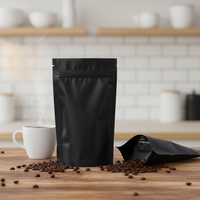 Petites pochettes refermables à trois soudures, anti-humidité et anti-odeur, en aluminium holographique noir Mylar, qualité alimentaire pour bébés
