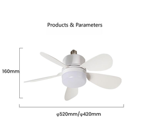 Sala <span class=keywords><strong>de</strong></span> estar y dormitorio Atenuación ajustable Control remoto <span class=keywords><strong>de</strong></span> cinco aspas Bombilla E27 Ventilador <span class=keywords><strong>de</strong></span> <span class=keywords><strong>techo</strong></span> moderno Accesorio <span class=keywords><strong>de</strong></span> iluminación - Product Image 3