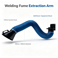 Bras d'extraction de fumée, bras flexible d'aspiration de fumée de 2 m de longueur, diamètre certifié CE ISO9001 pour l'extraction des fumées en atelier de soudage