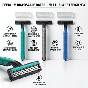 Kit da Barba Ecologico Monouso in Acciaio Inox per Hotel, con Logo Personalizzato, per Camere d'Albergo e Bagni - Product Image 2