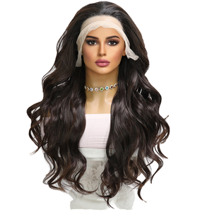 Parrucca Sintetica Nera Ondulata da 26 Pollici con Pizzo Frontale, Fibra Resistente al Calore, Alta Qualità, Capelli Sintetici, Modello <span class=keywords><strong>2026</strong></span> di Tendenza - Product Image 4