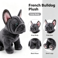 Boneka Anjing Bulldog Prancis Kustom, Boneka Anak Anjing Realistis Lembut untuk Hadiah dan Dekorasi Rumah