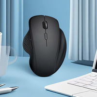Mouse Nirkabel 2.4GHz Ergonomis untuk Gaming dan Kantor, Dapat Diisi Ulang, dengan Penerima USB & Kabel Tipe-C Jangkauan 10M untuk Desktop