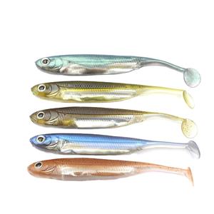 Topline 5 pièces/sacs Leurres de pêche Bass Drop Shot Minnow, appâts de pêche à queue aiguille, leurres souples <span class=keywords><strong>en</strong></span> plastique pour la pêche à la bouche petite - Product Image 1