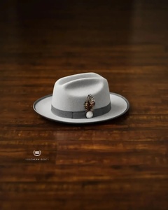 Unisex Wool Felt Fedora <b>Hat</b> Wide Brim Vintage Jazz Style Feather <b>Band</b> for Party Casual Outdoor - Product Image 3