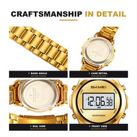 Nouvelle montre numérique pour homme Skmei 2702, design simple et rond, bracelet en acier inoxydable original, étanche, vente en gros