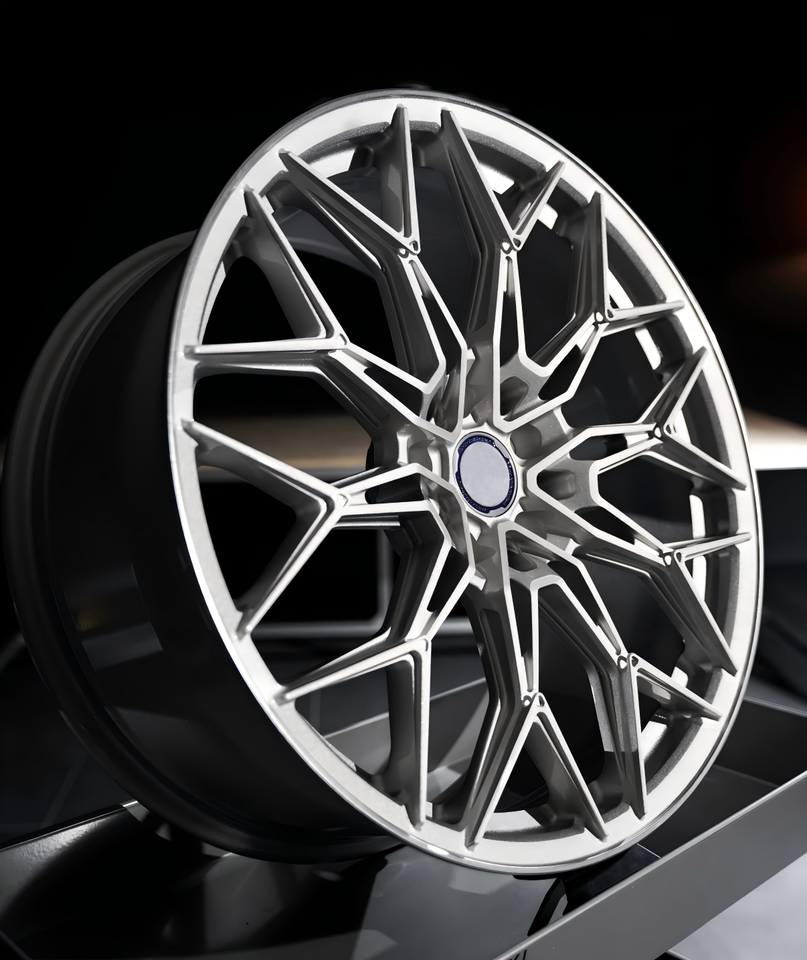 Forged Monoblock Wheels Deep Concave Mesh Rim Silver Gunmetal Alloy ...