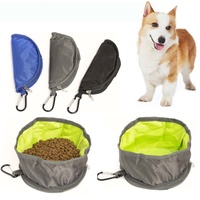 Bol pour chien pliable en toile imperméable, portable, pour les voyages en plein air, design léger et simple