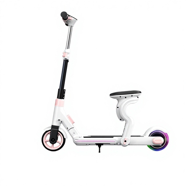 Powerful Two-Wheel 5-Inch Tire Battery Operated Digital LED Kid Max Electric Seat Foldable Waterproof Scooter