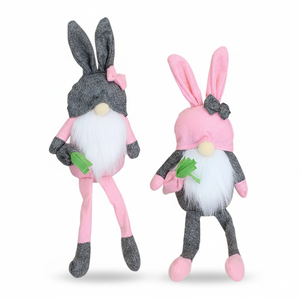 Easter Bunny Gnomes Plush Sitting Long Dangling <b>Legs</b> Swedish Tomte Rabbit Elf for Tiered Tray Shelf Sitter Home <b>Table</b> Decor - Product Image 6