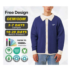 Suéter Cárdigan de Lana para Hombre con Certificación GRS, Antiarrugas, Transpirable, Diseño Personalizado con Logotipo, Cuello con Botones, Otoño Invierno - Product Image 1