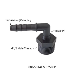 ข้อต่อท่อโพลีโพรพิลีนแบบกำหนดเอง OEM ข้อต่อท่อพลาสติก NPT ข้อต่อสายลม 90 องศา รุ่น G รูปทรงกลม - Product Image 2