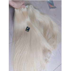 Extensiones de cabello humano virgen rubio claro de Vietnam, trama de cutícula saludable, certificado internacional, precio competitivo para cabello - Product Image 1