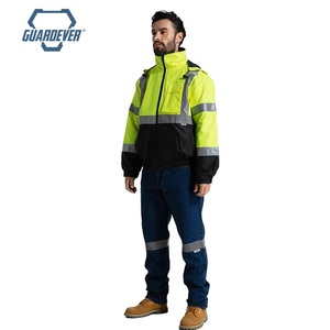 GUARDEVER Insulated Hi Vis Bomber Jacket ANSI Class 3 Winter <b>Waterproof</b> Reflective Safety Clothing for Road Construction - Product Image 2