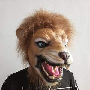 Realistico re <span class=keywords><strong>leone</strong></span> <span class=keywords><strong>maschera</strong></span> in lattice per adulti Halloween & natale/festa di Capodanno Cosplay testa animale Costume - Product Image 3