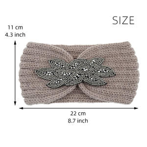 بوهو الشتاء الشتاء مكتنزة كابل التزلج الدافئة سميكة الاكريليك حجر الراين كروشيه واسعة محبوك عقال - Product Image 6