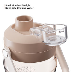 Özel Logo gıda sınıfı büyük 1 Litre 1000ml taşınabilir şeffaf plastik açık spor Sipper su kapaklı şişe - Product Image 4